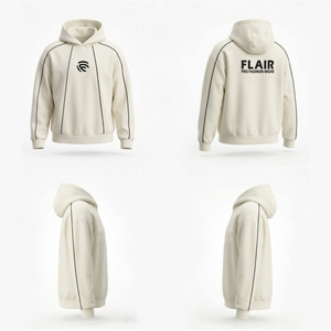 Drop-shoulder Premium Minimalist Streetwear Oversized <b>Waterproof</b> Embroidered Fleece <b>Hoodie</b> with Organic Cotton - Product Image 1