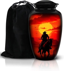 Urne funéraire décorative de qualité supérieure en aluminium blanc pour cendres de chevaux, grande urne commémorative décorative pour cendres de chevaux - Product Image 6