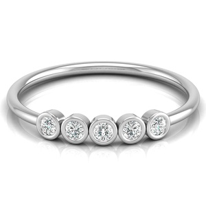 14K แข็งทองแล็บ-แหวนสัญญาครึ่งนิรันดร์แหวนครบรอบแหวนเพชรสำหรับแฟนสาวเครื่องประดับที่ดี - Product Image 2