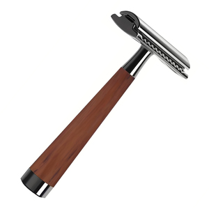 Rasoir de sécurité à double tranchant en acier inoxydable avec logo personnalisé et manche en bois, rasoir écologique - Product Image 6
