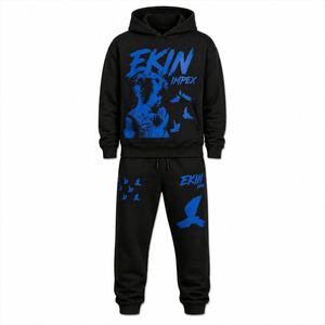 Conjunto de Chándal Personalizado de Algodón Grueso de 400 g/m² con Efecto Deslavado y Estampado Tie-Dye para Hombre, Colección de Invierno - Product Image 3