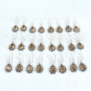 Pendientes Colgantes de Cuarzo Ahumado en Plata de Ley 925 Hechos a Mano, los Más Vendidos, Venta al por Mayor, Fabricantes de Joyería Artesanal con Piedras Preciosas - Product Image 3