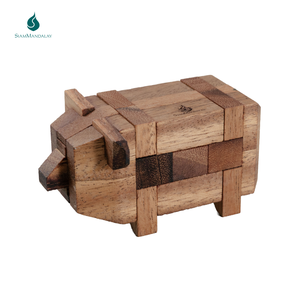 Cerdo Pequeño: Rompecabezas de Madera 3D Kumiki de Cerdo, 13 Piezas, Juego de Lógica Interconectado, Juego Educativo para Niños y Adultos - Product Image 4