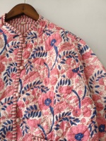 Veste réversible matelassée en coton à motifs floraux et patchwork, style bohème, Inde, été/hiver
