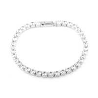 OEM ODM 925 pulsera de plata esterlina rodio plateado joyería 4mm Cubic Zirconia CZ tenis pulsera mujer joyería de plata