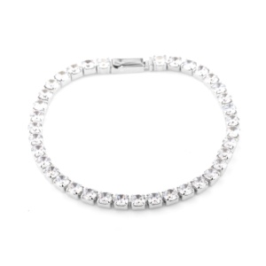 OEM ODM 925 Sterling Silver <b>Bracelet</b> Rhodium Plated Silver Jewelry 4mm Cubic Zirconia CZ Tennis <b>Bracelet</b> <b>Women</b> Silver Jewelry - Product Image 5