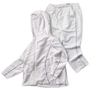 Conjunto Deportivo Vintage Blanco, Chaqueta con Capucha y Pantalones Deportivos, Estilo Anorak para Verano - Product Image 3