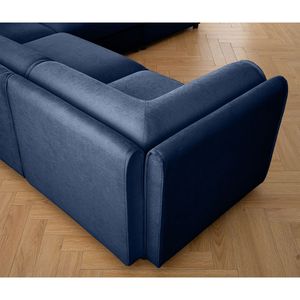 Sofá seccional modular convertible en forma de U extra grande, asiento profundo, sofá azul para sala de estar, almacenamiento, respaldo cilíndrico Otomano - Product Image 4