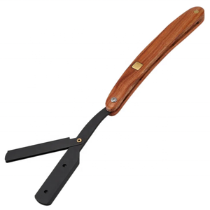 Rasoir de coiffeur professionnel à lame unique avec manche en bois Lame de rasoir à bord droit en acier inoxydable de haute qualité - Product Image 6
