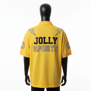 <b>Men's</b> Premium 220 GSM Cotton Blend Pique <b>Polo</b> <b>Shirt</b> <b>Yellow</b> Breathable Soft Feel Heat Transfer Custom Logo moisture wicking - Product Image 2