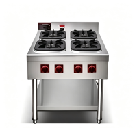 Cuisinière à gaz commerciale XY à 4 brûleurs en acier inoxydable, cuisinière à gaz pour hôtel, restaurant, cuisine