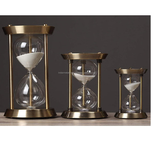New <b>Magnetic</b> <b>Sand</b> Glass Hourglass Timer With White marble base with brass accents hot sale 2022 - Product Image 4