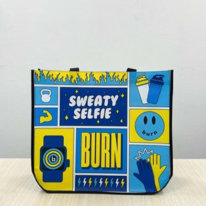 Sac fourre-tout personnalisé avec logo imprimé, motif dessin animé, en tissu non tissé, grande taille, avec poignée supérieure, sac de shopping, vente en gros, fabricant OEM - Product Image 3