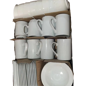 Vaisselle en porcelaine contemporaine incrustée d'or, vente en gros directe d'usine à prix abordable, comprenant assiettes et bols, compatible micro-ondes - Product Image 4