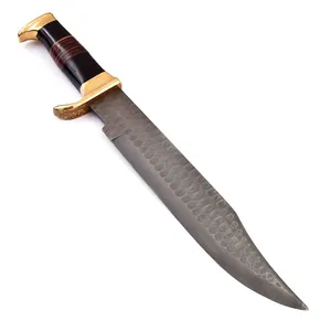 Hot Selling DIY Hand Forged Professional Damascus Steel Fixed Blade Drop Point Survival Hunting Outdoor Camping <b>Knife</b> OEM - Product Image 3