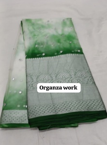Tela de Organza Súper Suave de Primera Calidad para Saree |   Sari de Seda Brillante de Lujo para Bodas |   Material de Alta Calidad para Prendas Étnicas al por Mayor - Product Image 2