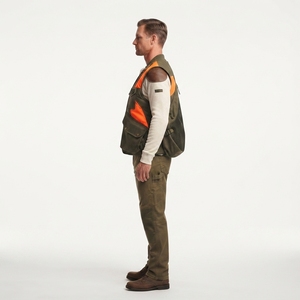 Gilet de chasse technique personnalisé pour la chasse en montagne, sans manches, col en V, haute visibilité, système de ceinture de distribution de charge, brodé, pour adultes - Product Image 3