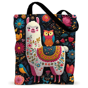 Sac fourre-tout en toile bleu clair pour femmes, grande capacité, tendance et polyvalent, avec logo personnalisé, sac à main en toile de coton pour le shopping et les voyages - Product Image 1