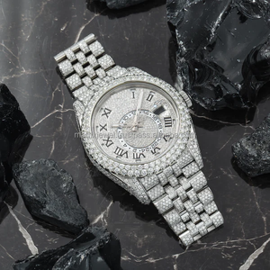 Reloj de pulsera automático VVS Moissanite de tendencia, reloj de diamantes de claridad VVS mejorado, reloj de diamantes de Hip Hop personalizado para hombres y mujeres - Product Image 2