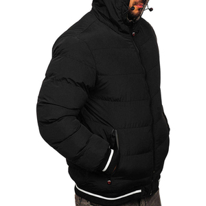 Men's Fashion Custom Logo Puffer Winter Jacket Windproof <b>Waterproof</b> <b>Padded</b> Hooded Collar Puffer Jackets - Product Image 4