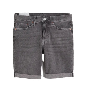Shorts en jean décontractés de style jean, gris teint, légers, de haute qualité, conçus sur mesure pour hommes, ajustement réglable - Product Image 1