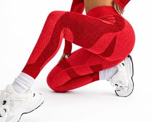 Leggings de compresión sin costuras de cintura alta, pantalones deportivos elásticos de spandex para mujer, con decoración de letras, 140g - Product Image 4