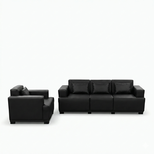 Canapé modulable carré en gros, 4-5 places, en cuir PU et structure en bois robuste, pour collection de meubles de salon et de bureau - Product Image 4