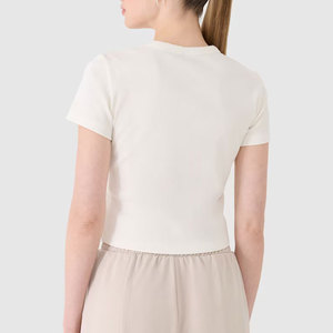 Camiseta Deportiva Corta para Mujer 2026, de Manga Corta, con Dobladillo Curvo, Material Acanalado, Ajuste Holgado, para Gimnasio y Ejercicio - Product Image 5