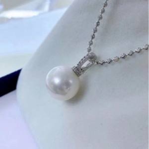 Collar de Perlas Naturales de Cabeza de Serpiente de Color Blanco Claro de 7-8 mm, Ligeramente Imperfecto, Serie de Inyección de Oro de 14K 1 - Product Image 3