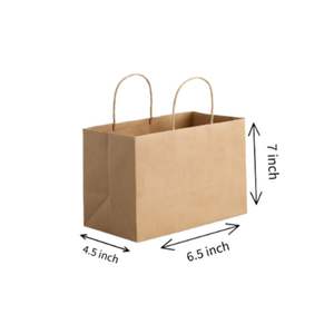 Bolsa de Papel Kraft Mini de la Mejor Calidad con Asa, 6.5x4.5x7 Pulgadas, para Regalos, Bocadillos y Empaques Ecológicos a Precio de Mayoreo - Product Image 5