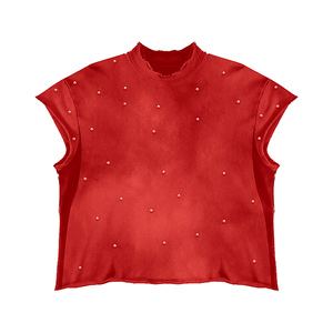 Wholesale cotton <b>vest</b> distressed <b>vest</b> heavy cotton raw edge finish for y2k fashion brands vintage retailers - Product Image 1
