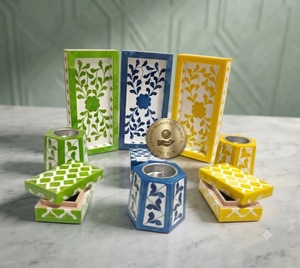 Handmade Bone Inlay Bakhoor <b>Burner</b> Set Sandalwood <b>Incense</b> <b>Holder</b> with Tray Mother of Pearl Aromatherapy Decor - Product Image 2