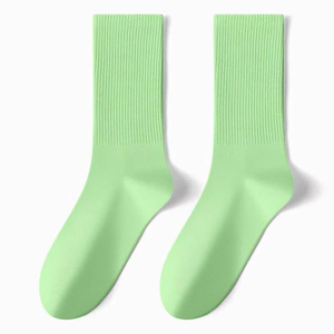 Chaussettes unisexes décontractées de couleur unie, côtelées, en coton doux et respirant, mi-mollet, pour le sport quotidien, antibactériennes, sans couture, pour hommes et femmes - Product Image 1