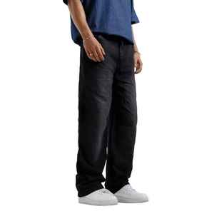 Manufacturer Direct Men's Wholesale Breathable Casual Dark Straight Solid Denim Jeans Embroidery for Summer Autumn Winter - Product Image 1