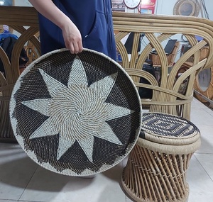 Top Trending Luxury Wicker Serving <b>Tray</b> New Collection Eco-Friendly Home <b>Decor</b> D30cm/D35cm Lavihex Customized Packing MOQ 50pcs - Product Image 2