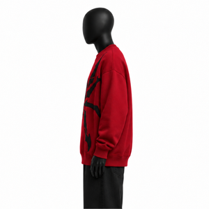 Sweat-shirt surdimensionné en coton épais avec logo personnalisé, motif araignée, col rond, style streetwear, Y2K, hip-hop, gothique, unisexe, pull-over pour homme - Product Image 3