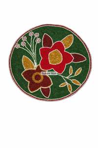 Juego de manteles individuales redondos decorativos con cuentas, hechos a mano y de primera calidad, para el hogar y eventos. - Product Image 3