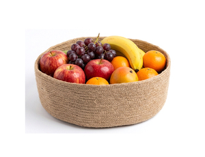 Panier de rangement rond en jute et coton, grand format, nouveau style, pour vêtements sales, jouets pour bébés, couvertures - Product Image 1