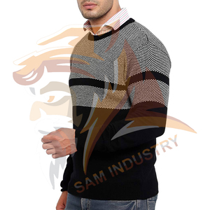 Pull-over décontracté en coton 100% tricoté pour homme, respirant, coupe-vent, manches longues, grande taille, pour l'hiver, pour adultes - Product Image 5