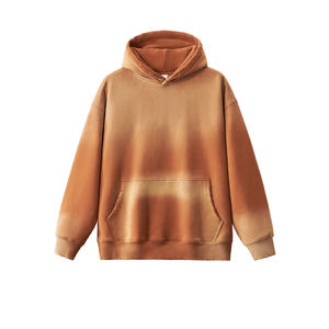 เสื้อฮู้ดดี้คลาสสิค ผ้าฝ้าย/โพลีเอสเตอร์ สั่งทำได้ ใส่ได้ทั้งชายและหญิง ไม่หด ไม่เป็นขุย ทรงหลวม สไตล์ดิสเทรส ซักแบบ Stone Wash สีซีดจางแบบ Sun Fade ขายส่ง - Product Image 1