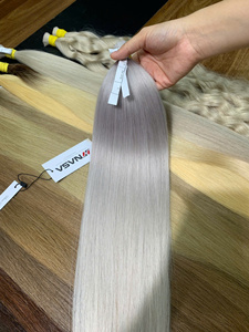 Extensions de cheveux humains vietnamiens NASA, lisses, Remy, en vrac, 1 kg, trame unique, pointes pleines, vierges, non traités, prêts pour la permanente - Product Image 3
