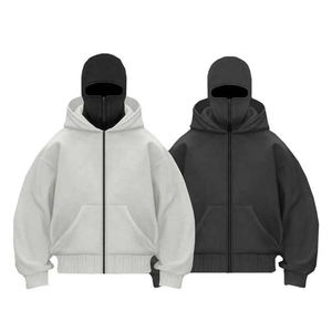 Wholesale Blank Hoodie Full Zip Hoodie Heavyweight Hoodie for Streetwear Brands Bulk Supply - Product Image 6