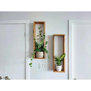 Mango Wood Vertical Wall <b>Planter</b> Box for Living Room | Minimalist Handcrafted Home Decor Storage - Product Image 6