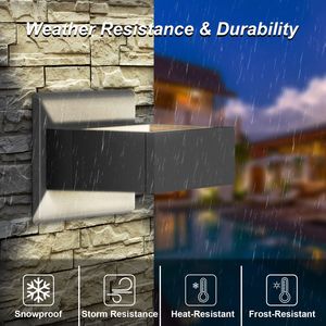 Lámpara de Pared LED Moderna Impermeable IP54, Aplique de Porche Integrado con Iluminación Superior/Inferior, Lámparas de Pared para Exteriores 17505 - Product Image 5