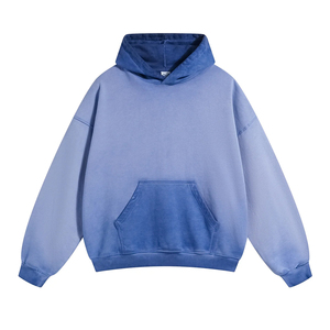 New Custom Trending Acid Wash <b>Hoodie</b> Wholesale Distressed <b>Plain</b> Blank Solid Color Unisex Sweatshirts Custom Logo RTS Supplier - Product Image 6