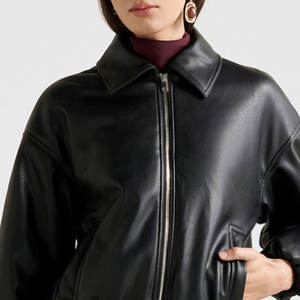 Vestes en cuir véritable pour femmes, fabriquées en usine, style crop, pour adultes, vestes en cuir tendance pour femmes - Product Image 6