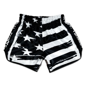 กางเกงมวยไทย/มวยสากลผ้าซาตินพิมพ์ลายออกแบบเองคุณภาพระดับมืออาชีพ ระบายอากาศได้ดี แห้งเร็ว มีสีให้เลือกตามสั่ง - Product Image 1