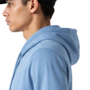 Sweat-shirt à capuche bleu clair avec fermeture éclair intégrale, cordon de serrage, manches longues et poches avant pour un usage quotidien - Product Image 6
