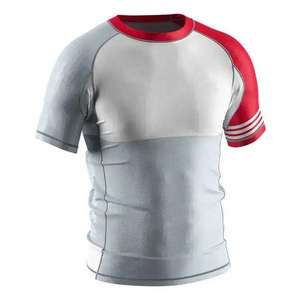 เสื้อรัดรูปแขนสั้นผู้ชาย ยืดหยุ่นสูง สำหรับ MMA BJJ ยิวยิตสู แห้งเร็ว ป้องกันรังสียูวี เหมาะสำหรับออกกำลังกาย เล่นกีฬา และว่ายน้ำ - Product Image 5