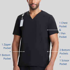 Mens Scrub <b>Tops</b> Custom Printed Clinical Nursing Uniform Shirts OEM Pakistan Manufacturing Export Worldwide - Product Image 4